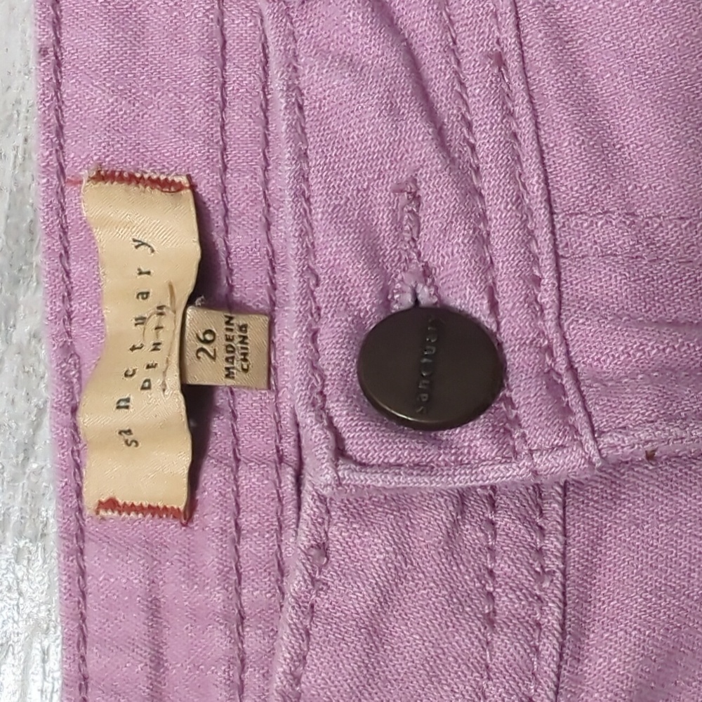 🚨3/$20! Sanctuary Low Rise Ankle Crop Pink Skinny Jeans Size 26 - Picture 4 of 6